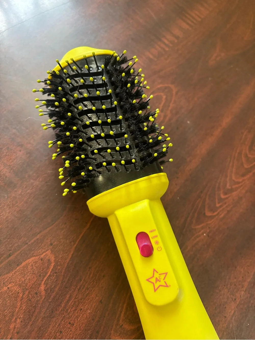 Almost Famous Yellow Hot Air Round Brush with Pink Accent